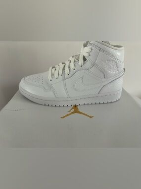 Jordan White Mid-Top Leather Sneaker